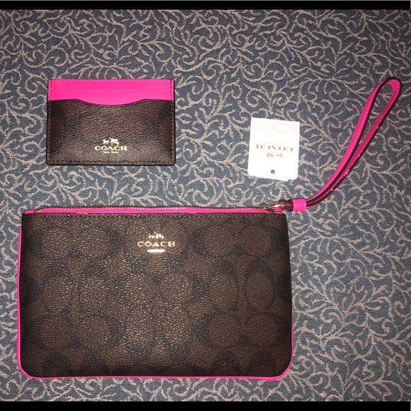 Coach Handbags - Coach Wristlet and Wallet with Pink Interior